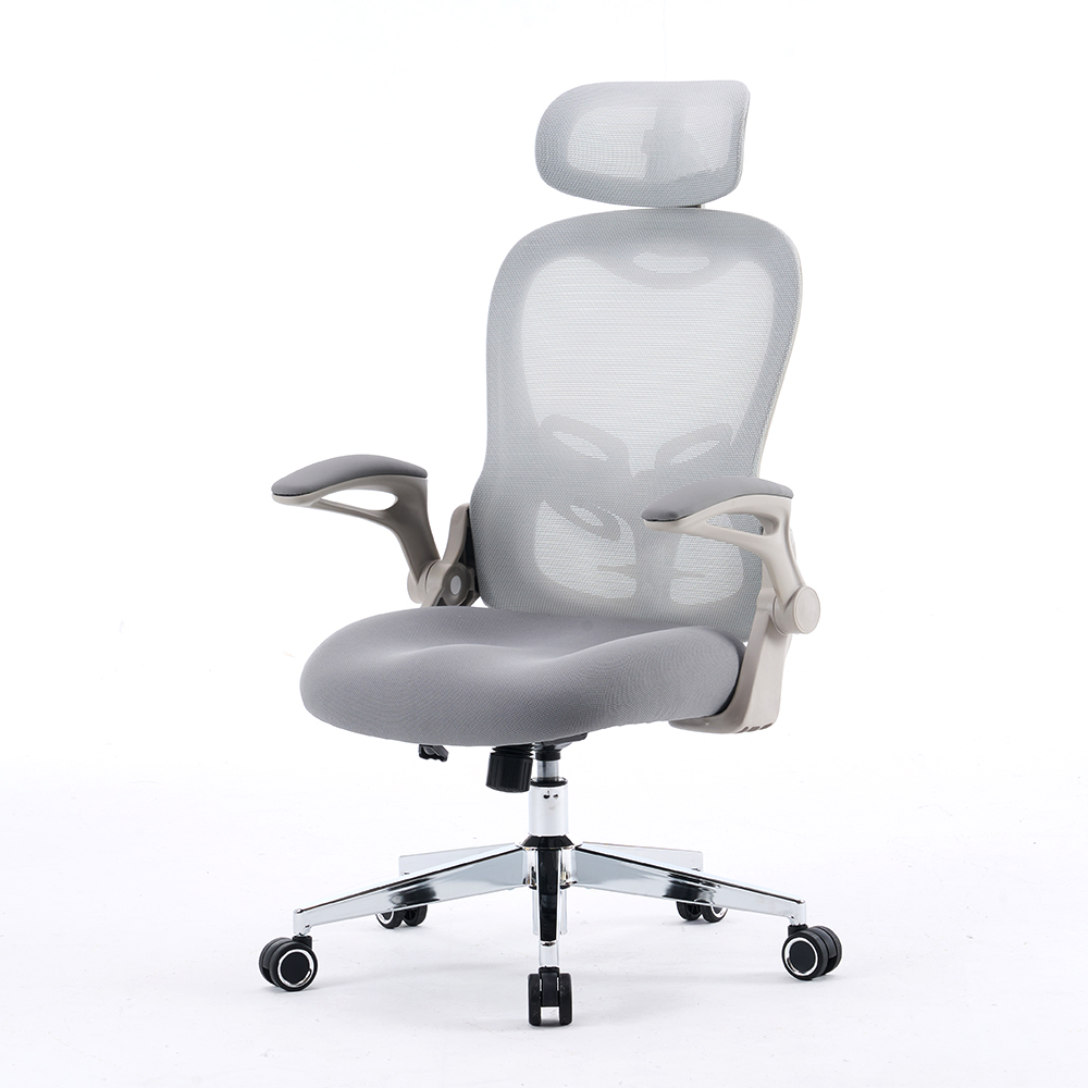5140 Siyah/Beyaz Ergonomik Mesh Ofis Sandalyesi, Yüksek Arka Bilgisayar Sandalyesi