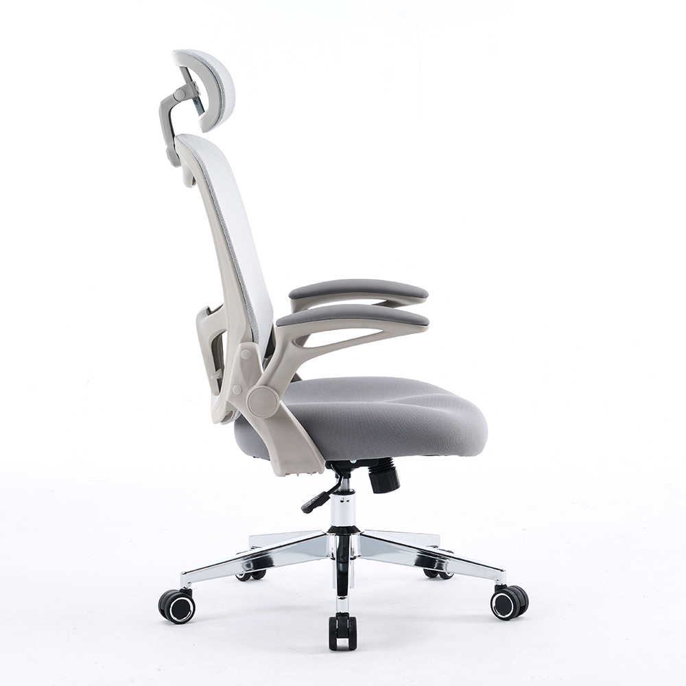 5140 Siyah/Beyaz Ergonomik Mesh Ofis Sandalyesi, Yüksek Arka Bilgisayar Sandalyesi