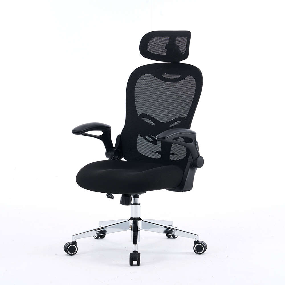 5140 Siyah/Beyaz Ergonomik Mesh Ofis Sandalyesi, Yüksek Arka Bilgisayar Sandalyesi