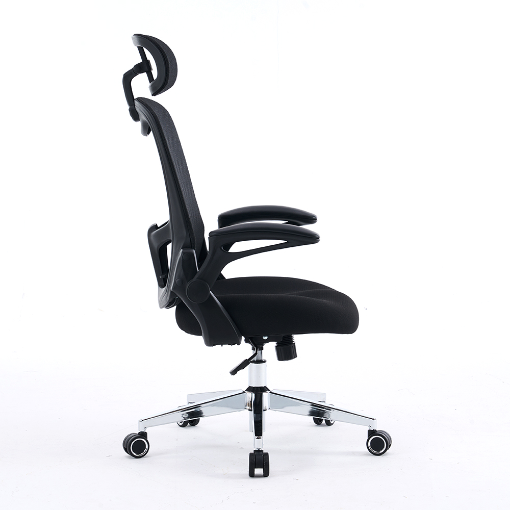 5140 Siyah/Beyaz Ergonomik Mesh Ofis Sandalyesi, Yüksek Arka Bilgisayar Sandalyesi