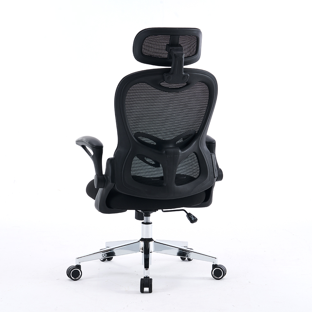 5140 Siyah/Beyaz Ergonomik Mesh Ofis Sandalyesi, Yüksek Arka Bilgisayar Sandalyesi